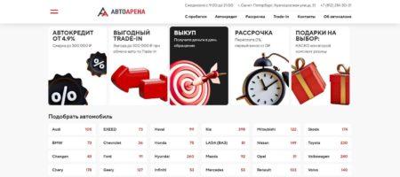 Автосалон Авто Арена Санкт-Петербург сайт